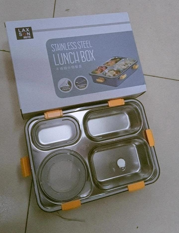 Stainless Steel 4-Compartment Lunch Box