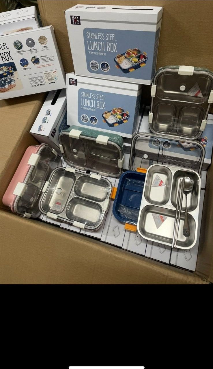 Stainless Steel 4-Compartment Lunch Box