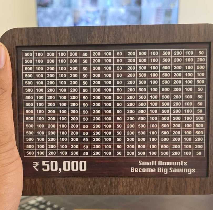 Wooden Savings Challenge Board